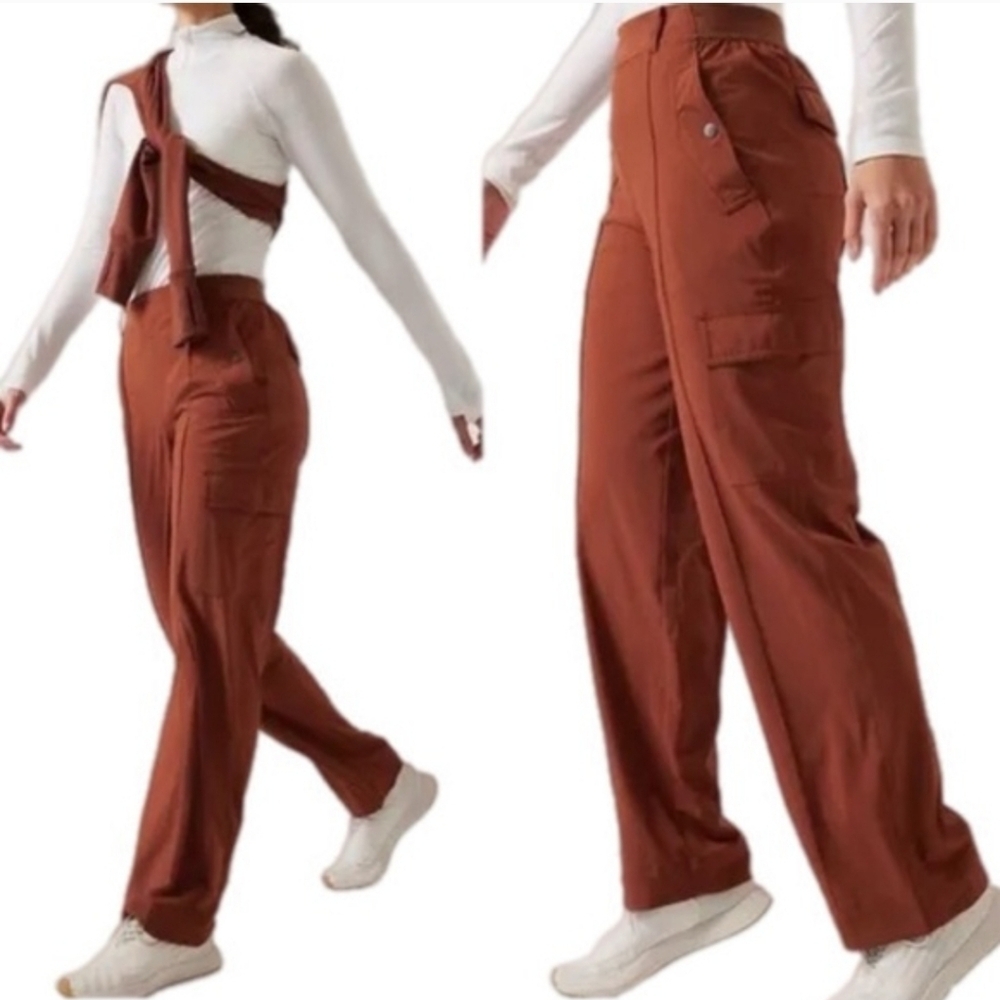 Athleta Vienna Cargo Pant in City Stripe Brown Size 6